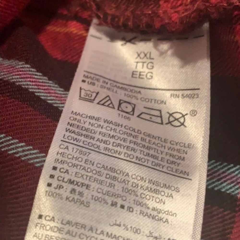 Old Navy Red/Pink Plaid The Boyfriend Shirt Plus Size Women's XXL 100% Cotton - Picture 6 of 6